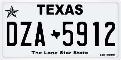 TX license plate DZA5912