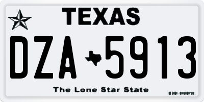 TX license plate DZA5913