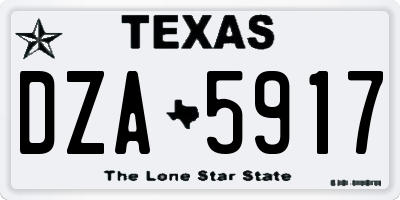 TX license plate DZA5917