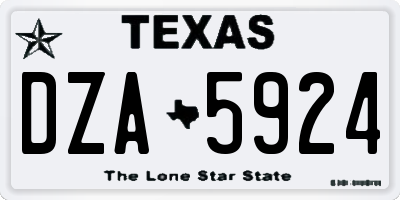 TX license plate DZA5924
