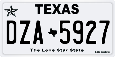 TX license plate DZA5927