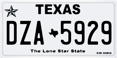TX license plate DZA5929