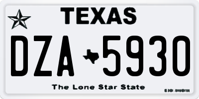 TX license plate DZA5930