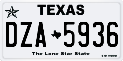 TX license plate DZA5936