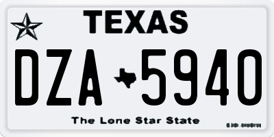 TX license plate DZA5940