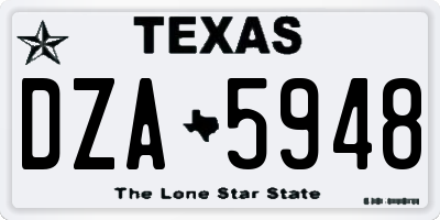 TX license plate DZA5948