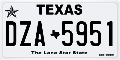 TX license plate DZA5951