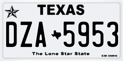 TX license plate DZA5953