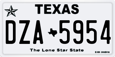 TX license plate DZA5954
