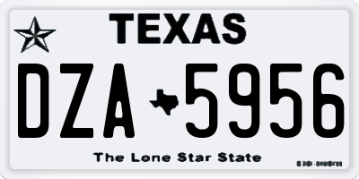 TX license plate DZA5956
