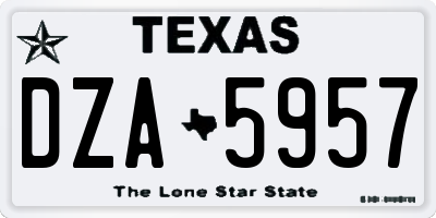 TX license plate DZA5957