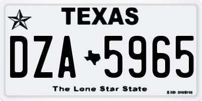 TX license plate DZA5965