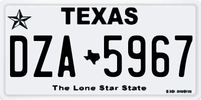 TX license plate DZA5967