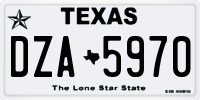 TX license plate DZA5970