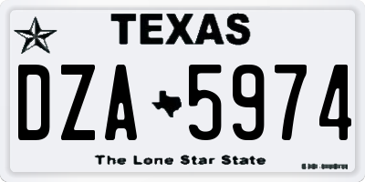 TX license plate DZA5974