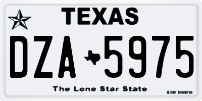 TX license plate DZA5975