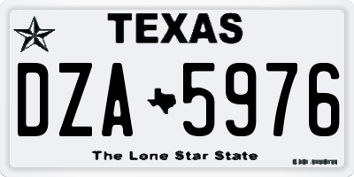 TX license plate DZA5976
