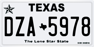 TX license plate DZA5978