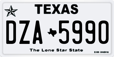 TX license plate DZA5990