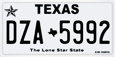 TX license plate DZA5992