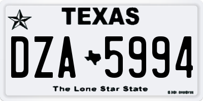 TX license plate DZA5994