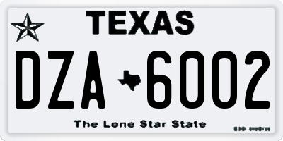 TX license plate DZA6002