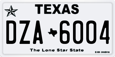 TX license plate DZA6004
