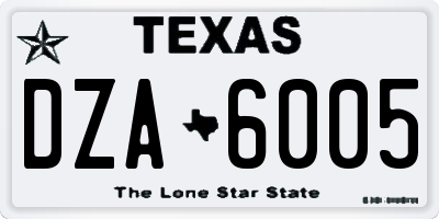 TX license plate DZA6005