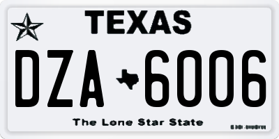 TX license plate DZA6006