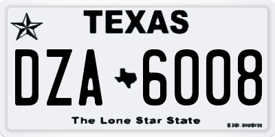 TX license plate DZA6008