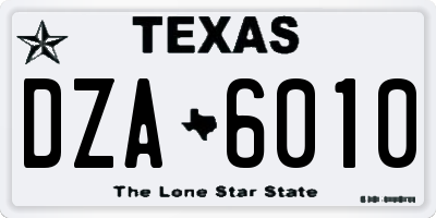 TX license plate DZA6010