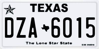 TX license plate DZA6015