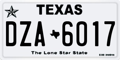 TX license plate DZA6017