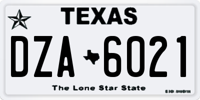 TX license plate DZA6021
