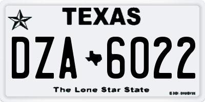 TX license plate DZA6022