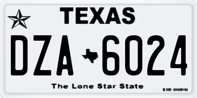 TX license plate DZA6024