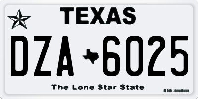 TX license plate DZA6025