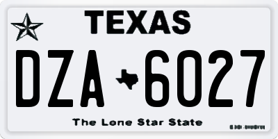 TX license plate DZA6027