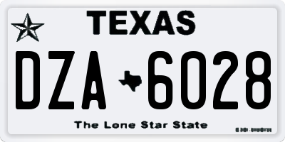 TX license plate DZA6028