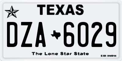 TX license plate DZA6029