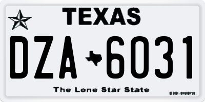TX license plate DZA6031
