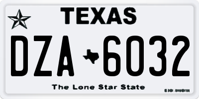 TX license plate DZA6032
