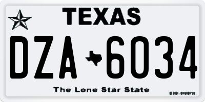 TX license plate DZA6034