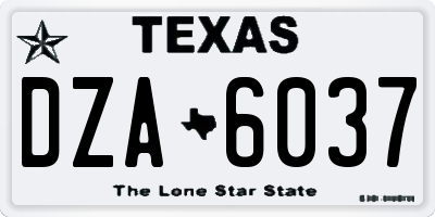 TX license plate DZA6037