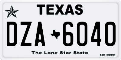 TX license plate DZA6040