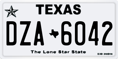 TX license plate DZA6042