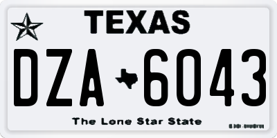 TX license plate DZA6043