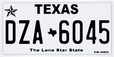 TX license plate DZA6045