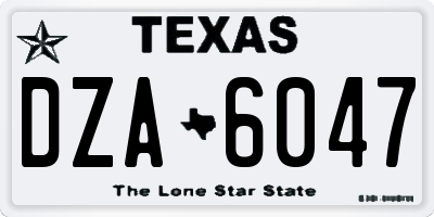 TX license plate DZA6047
