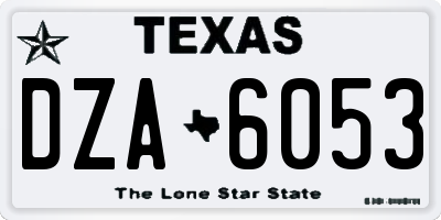 TX license plate DZA6053